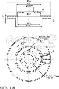 Ashuki 0990-8212 - Brake Disc autospares.lv