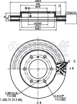 Ashuki 0990-2505 - Brake Disc autospares.lv