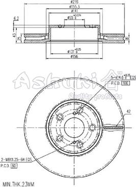 Ashuki 0990-7412 - Brake Disc autospares.lv