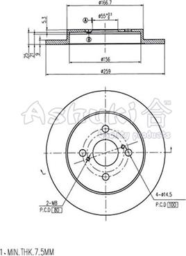 Ashuki 0993-9502 - Brake Disc autospares.lv