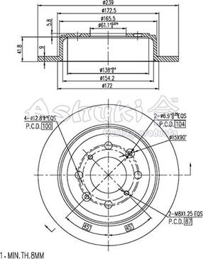 Ashuki 0993-9104 - Brake Disc autospares.lv