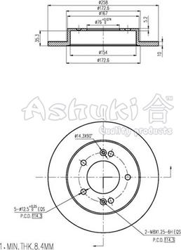 Ashuki 0993-4130 - Brake Disc autospares.lv