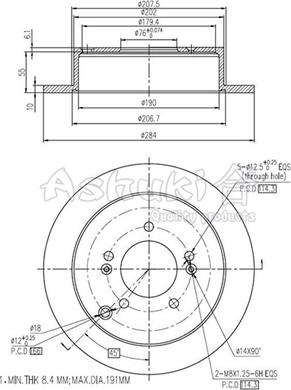 Ashuki 0993-1150 - Brake Disc autospares.lv