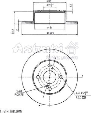 Ashuki 0993-8402 - Brake Disc autospares.lv