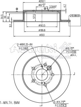 Ashuki 0993-8302 - Brake Disc autospares.lv