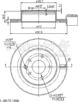 Ashuki 0993-3401 - Brake Disc autospares.lv