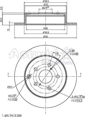 Ashuki 0993-3502 - Brake Disc autospares.lv