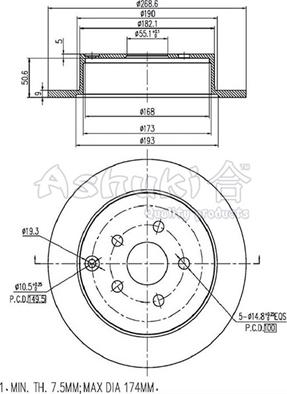 Ashuki 0993-2402 - Brake Disc autospares.lv