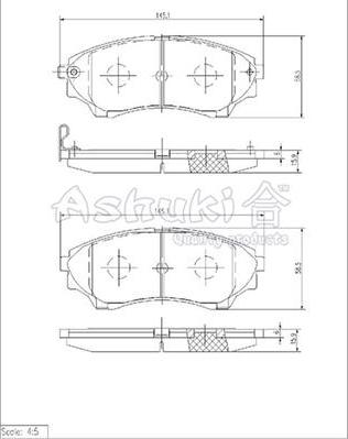 Ashuki 1080-9603 - Brake Pad Set, disc brake autospares.lv