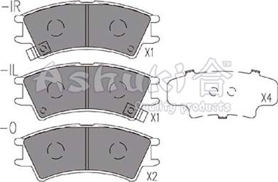 Ashuki 1080-4250 - Brake Pad Set, disc brake autospares.lv