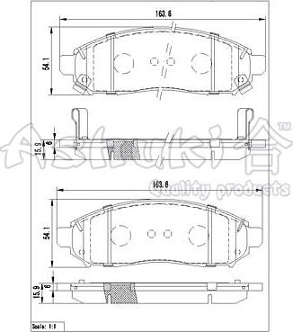 Ashuki 1080-5901 - Brake Pad Set, disc brake autospares.lv