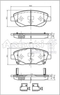 Ashuki 1080-5312 - Brake Pad Set, disc brake autospares.lv