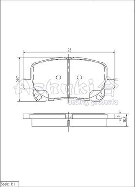 Ashuki 1080-6902 - Brake Pad Set, disc brake autospares.lv