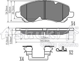 Ashuki 1080-6405 - Brake Pad Set, disc brake autospares.lv