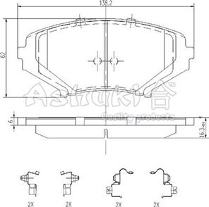 Ashuki 1080-6603 - Brake Pad Set, disc brake autospares.lv