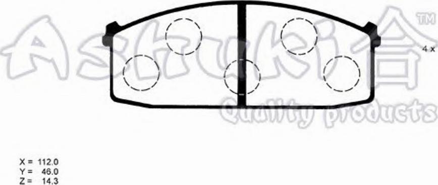 Ashuki 10806001 - Brake Pad Set, disc brake autospares.lv