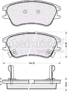 Ashuki 1080-0450 - Brake Pad Set, disc brake autospares.lv