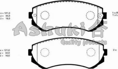 Ashuki 1080-0601 - Brake Pad Set, disc brake autospares.lv