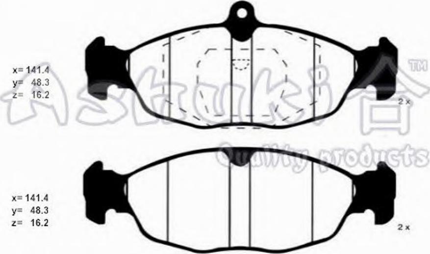 Ashuki 1080-1090 - Brake Pad Set, disc brake autospares.lv