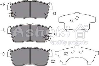 Ashuki 1080-1208 - Brake Pad Set, disc brake autospares.lv