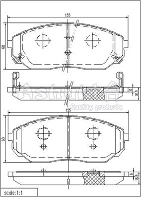 Ashuki 1080-8130 - Brake Pad Set, disc brake autospares.lv