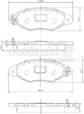 Ashuki 1080-3901 - Brake Pad Set, disc brake autospares.lv