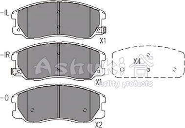 Ashuki 1080-3190 - Brake Pad Set, disc brake autospares.lv