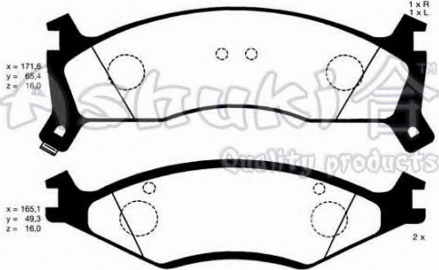 Ashuki 10802030 - Brake Pad Set, disc brake autospares.lv