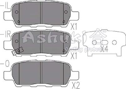 Ashuki 1083-4401 - Brake Pad Set, disc brake autospares.lv