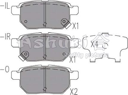 Ashuki 1083-4302 - Brake Pad Set, disc brake autospares.lv