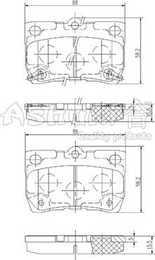Ashuki 1083-1402 - Brake Pad Set, disc brake autospares.lv