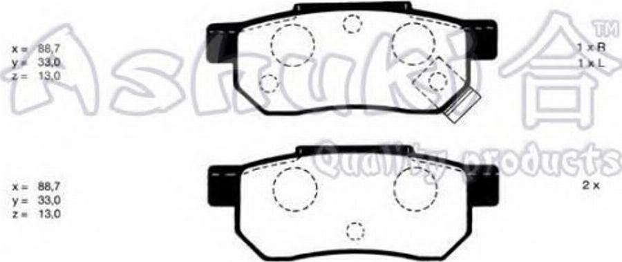 Ashuki 1083-1104 - Brake Pad Set, disc brake autospares.lv