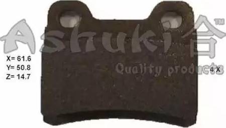 Ashuki 1083-3030 - Brake Pad Set, disc brake autospares.lv