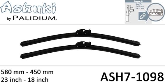 Ashuki ASH7-1098 - Wiper Blade autospares.lv