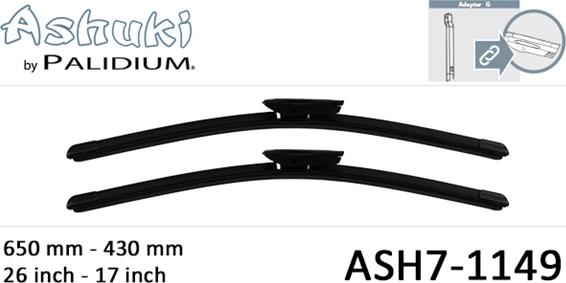 Ashuki ASH7-1149 - Wiper Blade autospares.lv