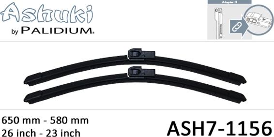 Ashuki ASH7-1156 - Wiper Blade autospares.lv