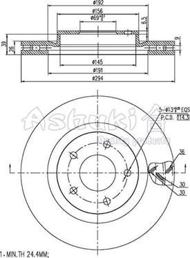 Ashuki C652-50 - Brake Disc autospares.lv