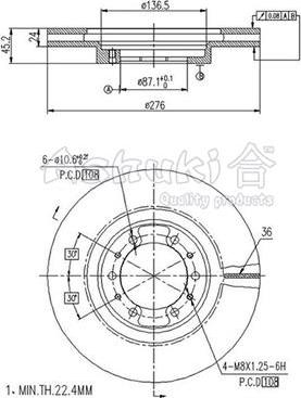 Ashuki C652-10 - Brake Disc autospares.lv