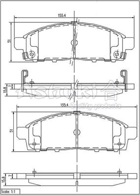 AISIN SN195P - Brake Pad Set, disc brake autospares.lv