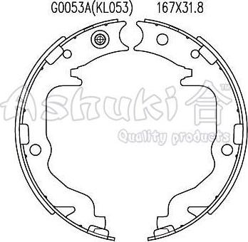 Ashuki C018-55 - Brake Shoe Set, parking brake autospares.lv