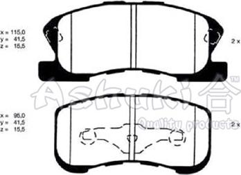 Pemebla JAPPA-615AF - Brake Pad Set, disc brake autospares.lv