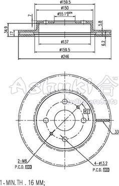 Ashuki D097-50 - Brake Disc autospares.lv