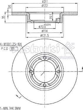 Ashuki D097-01 - Brake Disc autospares.lv