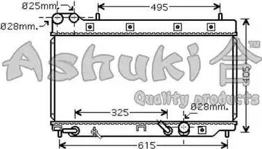 Ashuki H557-14 - Radiator, engine cooling autospares.lv