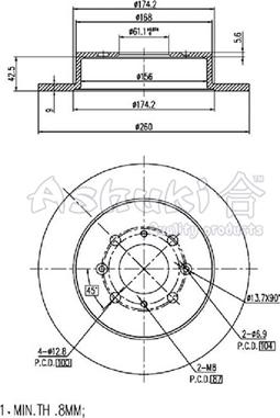 Ashuki H039-45 - Brake Disc autospares.lv