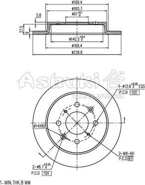 Ashuki H039-48 - Brake Disc autospares.lv