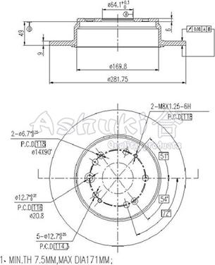 Ashuki H039-60 - Brake Disc autospares.lv