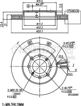 Ashuki H039-70 - Brake Disc autospares.lv