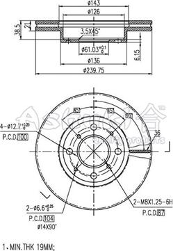 Ashuki H037-05 - Brake Disc autospares.lv