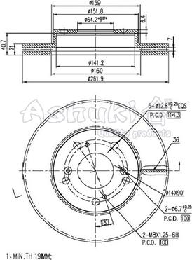 Ashuki H037-75 - Brake Disc autospares.lv